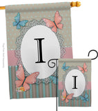 Butterflies I Initial - Bugs & Frogs Garden Friends Vertical Impressions Decorative Flags HG130139 Made In USA