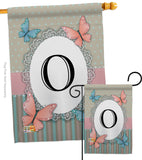 Butterflies O Initial - Bugs & Frogs Garden Friends Vertical Impressions Decorative Flags HG130145 Made In USA