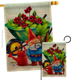 Garden Gnome - Bugs & Frogs Garden Friends Vertical Impressions Decorative Flags HG192457 Made In USA