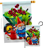 Garden Gnome - Bugs & Frogs Garden Friends Vertical Impressions Decorative Flags HG192457 Made In USA