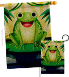 Happy Frog - Bugs & Frogs Garden Friends Vertical Impressions Decorative Flags HG192620 Made In USA