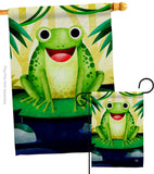 Happy Frog - Bugs & Frogs Garden Friends Vertical Impressions Decorative Flags HG192620 Made In USA