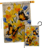 Daffodil & Butterflies - Bugs & Frogs Garden Friends Vertical Impressions Decorative Flags HG192670 Made In USA