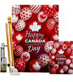 Happy Canada Day - Canada Provinces Flags of the World Vertical Impressions Decorative Flags HG192279 Made In USA