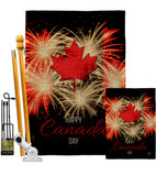 Firework Canada Day - Canada Provinces Flags of the World Vertical Impressions Decorative Flags HG192515 Made In USA