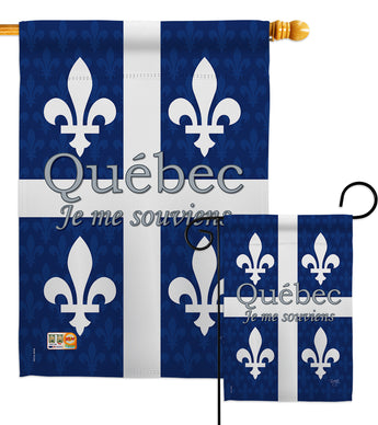 Quebec - Canada Provinces Flags of the World Vertical Impressions Decorative Flags HG108165 Made In USA