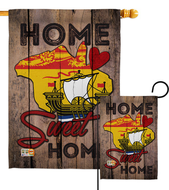 Canada Provinces New Brunswick Home Sweet Home - Canada Provinces Flags of the World Vertical Impressions Decorative Flags HG191175 Made In USA