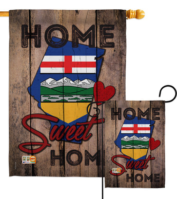 Canada Provinces Alberta Home Sweet Home - Canada Provinces Flags of the World Vertical Impressions Decorative Flags HG191177 Made In USA