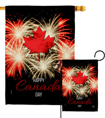 Firework Canada Day - Canada Provinces Flags of the World Vertical Impressions Decorative Flags HG192515 Made In USA