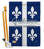 Quebec - Canada Provinces Flags of the World Vertical Impressions Decorative Flags HG108165 Made In USA