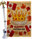Happy Victoria Day - Canada Provinces Flags of the World Vertical Impressions Decorative Flags HG137468 Made In USA