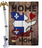Canada Provinces Quebec Home Sweet Home - Canada Provinces Flags of the World Vertical Impressions Decorative Flags HG191173 Made In USA