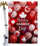 Happy Canada Day - Canada Provinces Flags of the World Vertical Impressions Decorative Flags HG192279 Made In USA