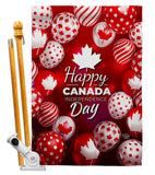 Happy Canada Day - Canada Provinces Flags of the World Vertical Impressions Decorative Flags HG192279 Made In USA