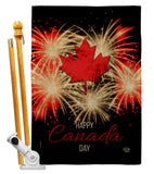 Firework Canada Day - Canada Provinces Flags of the World Vertical Impressions Decorative Flags HG192515 Made In USA