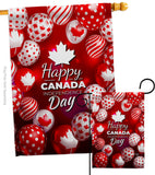 Happy Canada Day - Canada Provinces Flags of the World Vertical Impressions Decorative Flags HG192279 Made In USA