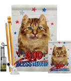 Patriotic Amerian Curl - Pets Nature Vertical Impressions Decorative Flags HG120108 Made In USA