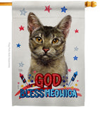 Patriotic Abyssiniar - Pets Nature Vertical Impressions Decorative Flags HG120104 Made In USA