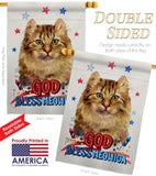 Patriotic Amerian Curl - Pets Nature Vertical Impressions Decorative Flags HG120108 Made In USA