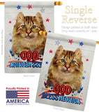 Patriotic Amerian Curl - Pets Nature Vertical Impressions Decorative Flags HG120108 Made In USA