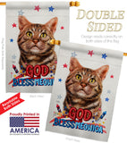 Patriotic American Short Hair - Pets Nature Vertical Impressions Decorative Flags HG120111 Made In USA