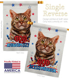 Patriotic American Short Hair - Pets Nature Vertical Impressions Decorative Flags HG120111 Made In USA