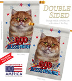 Patriotic British Short Hair - Pets Nature Vertical Impressions Decorative Flags HG120125 Made In USA