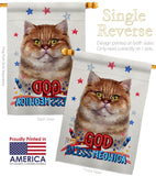 Patriotic British Short Hair - Pets Nature Vertical Impressions Decorative Flags HG120125 Made In USA