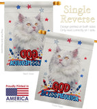 Patriotic German Long Hair - Pets Nature Vertical Impressions Decorative Flags HG120137 Made In USA