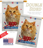 Patriotic Ginger Long Hair - Pets Nature Vertical Impressions Decorative Flags HG120142 Made In USA