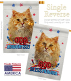 Patriotic Ginger Long Hair - Pets Nature Vertical Impressions Decorative Flags HG120142 Made In USA