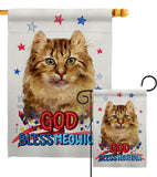 Patriotic Amerian Curl - Pets Nature Vertical Impressions Decorative Flags HG120108 Made In USA