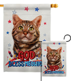 Patriotic American Short Hair - Pets Nature Vertical Impressions Decorative Flags HG120111 Made In USA