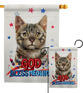 Patriotic Bengal - Pets Nature Vertical Impressions Decorative Flags HG120116 Made In USA