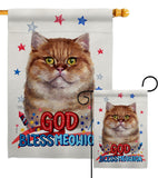 Patriotic British Short Hair - Pets Nature Vertical Impressions Decorative Flags HG120125 Made In USA