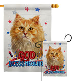 Patriotic Ginger Long Hair - Pets Nature Vertical Impressions Decorative Flags HG120142 Made In USA