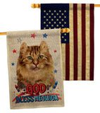 Patriotic Amerian Curl - Pets Nature Vertical Impressions Decorative Flags HG120108 Made In USA