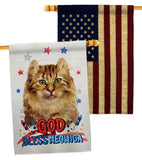 Patriotic Amerian Curl - Pets Nature Vertical Impressions Decorative Flags HG120108 Made In USA