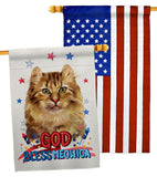 Patriotic Amerian Curl - Pets Nature Vertical Impressions Decorative Flags HG120108 Made In USA