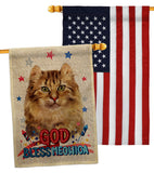 Patriotic Amerian Curl - Pets Nature Vertical Impressions Decorative Flags HG120108 Made In USA