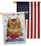 Patriotic Amerian Curl - Pets Nature Vertical Impressions Decorative Flags HG120108 Made In USA