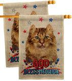 Patriotic Amerian Curl - Pets Nature Vertical Impressions Decorative Flags HG120108 Made In USA