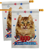 Patriotic Amerian Curl - Pets Nature Vertical Impressions Decorative Flags HG120108 Made In USA