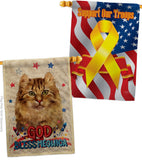 Patriotic Amerian Curl - Pets Nature Vertical Impressions Decorative Flags HG120108 Made In USA