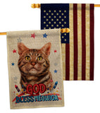 Patriotic American Short Hair - Pets Nature Vertical Impressions Decorative Flags HG120111 Made In USA