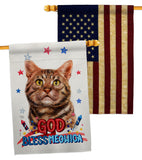 Patriotic American Short Hair - Pets Nature Vertical Impressions Decorative Flags HG120111 Made In USA