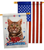 Patriotic American Short Hair - Pets Nature Vertical Impressions Decorative Flags HG120111 Made In USA