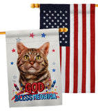 Patriotic American Short Hair - Pets Nature Vertical Impressions Decorative Flags HG120111 Made In USA