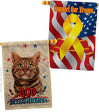 Patriotic American Short Hair - Pets Nature Vertical Impressions Decorative Flags HG120111 Made In USA