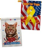 Patriotic American Short Hair - Pets Nature Vertical Impressions Decorative Flags HG120111 Made In USA